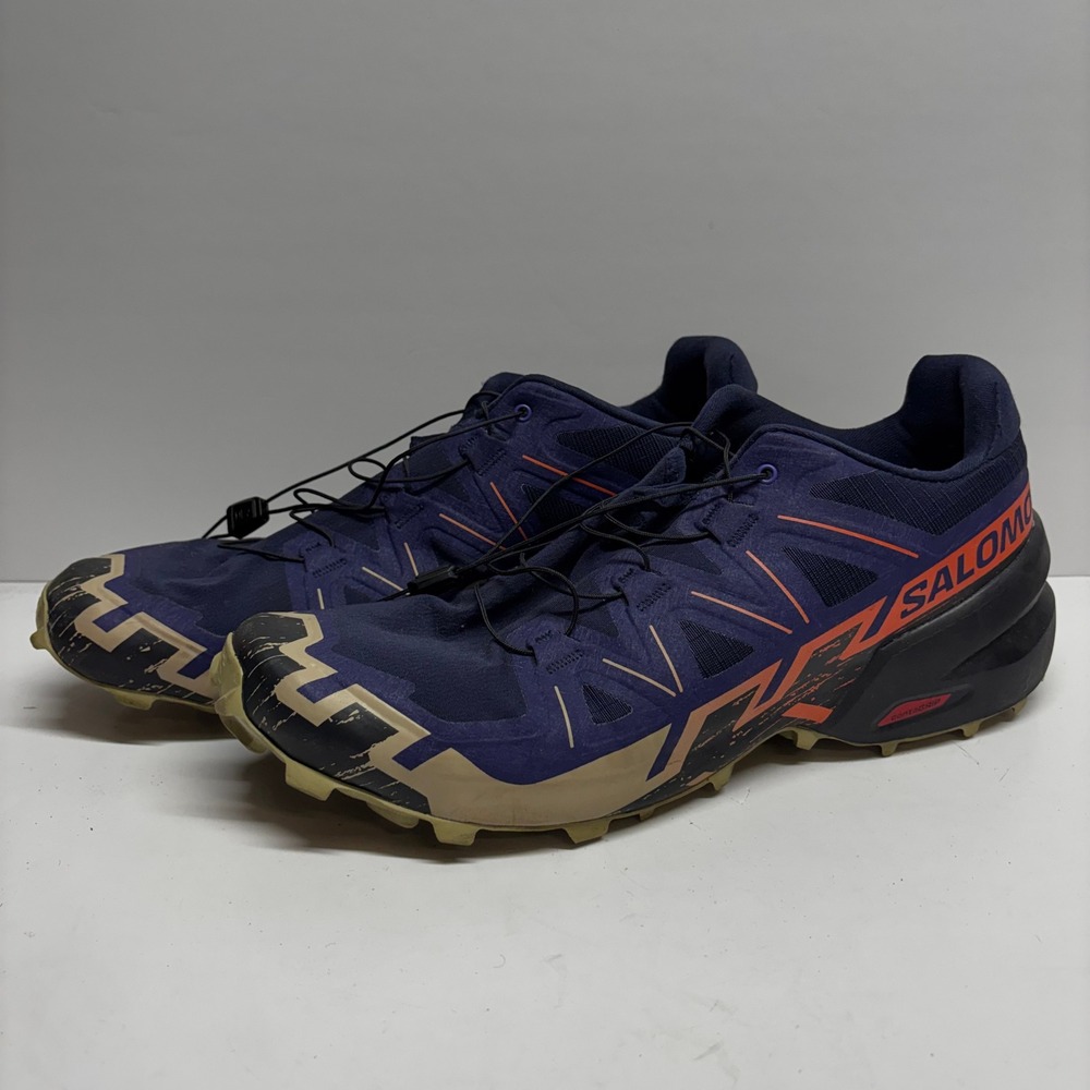 Salomon Speedcross 6 Mens Trail Running Shoes Navy Orange 479806 Size 12.5
